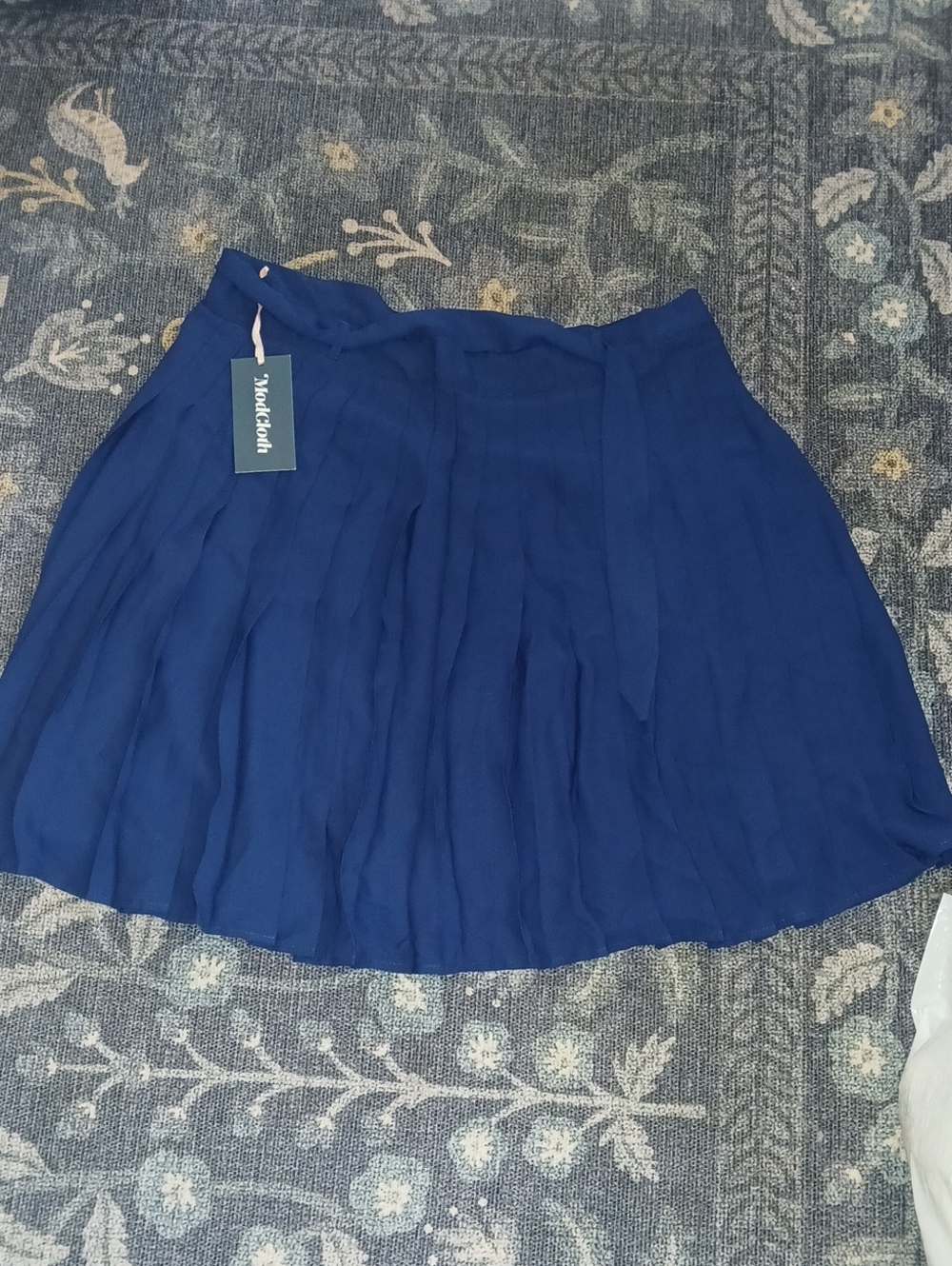 Modcloth Royal Blue Pleated Skater Skirt
